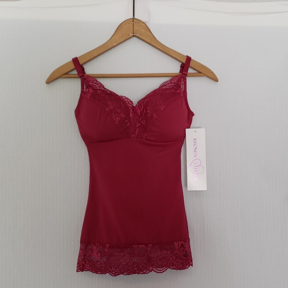 SEXY Burgundy Camisole Lace Padding